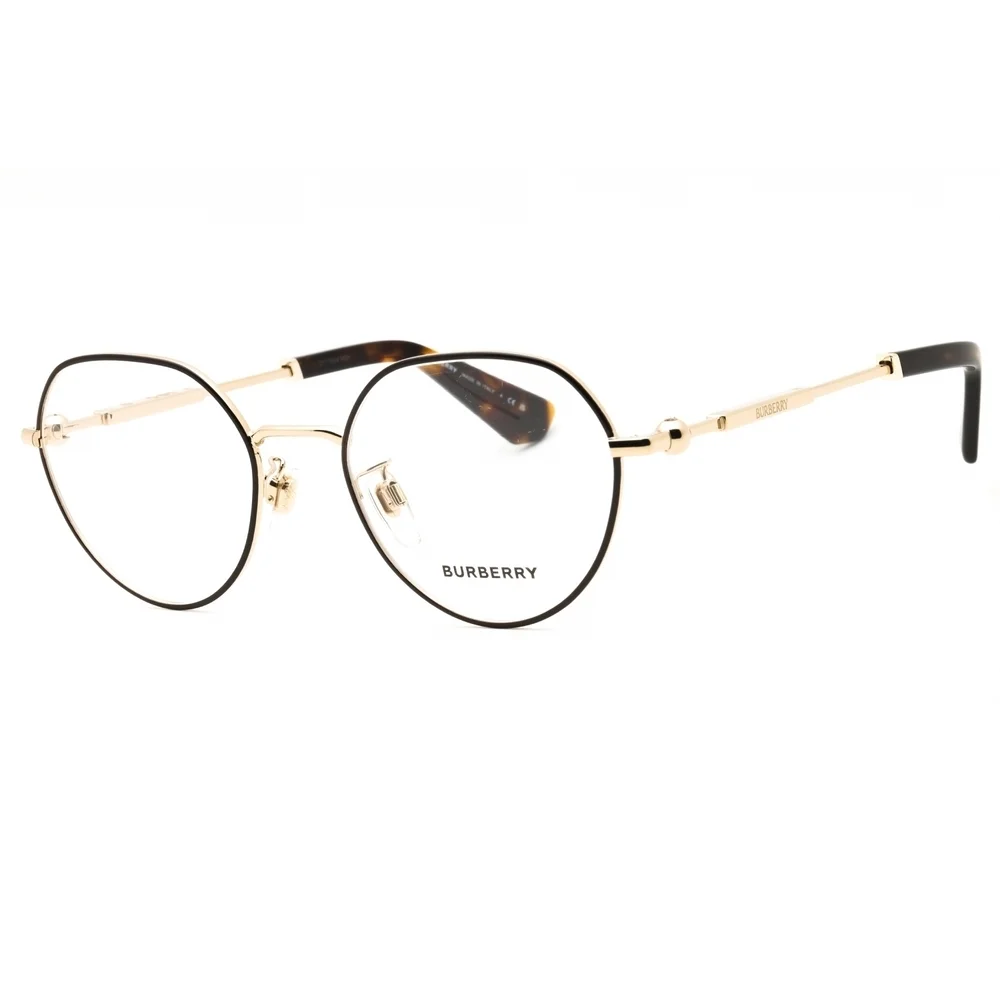 NWT Burberry 0BE1388D Light Gold Round 51mm Eyeglasses
